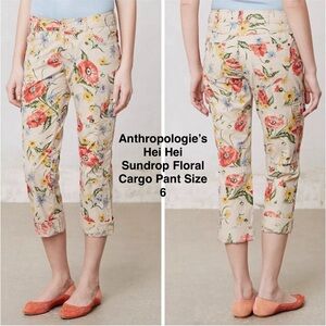 Anthropologie’s Hei Hei Floral Sundrop Cargo‎ Pants Size 6 100% Cotton Gorpcore